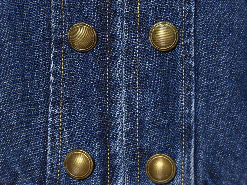 Women's long sleeved O Neck denim jacket