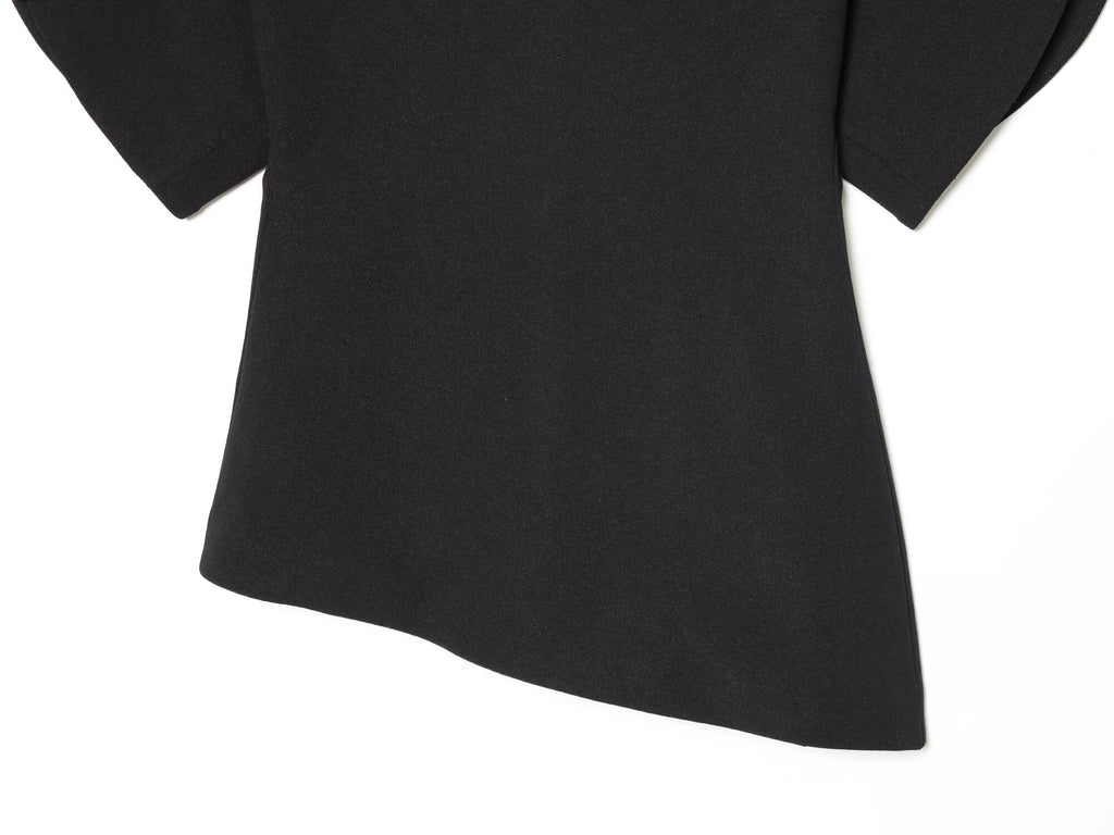 Women's Bubble Short Sleeve Asymmetric Top