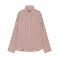 Women's loose stand collar striped shirt