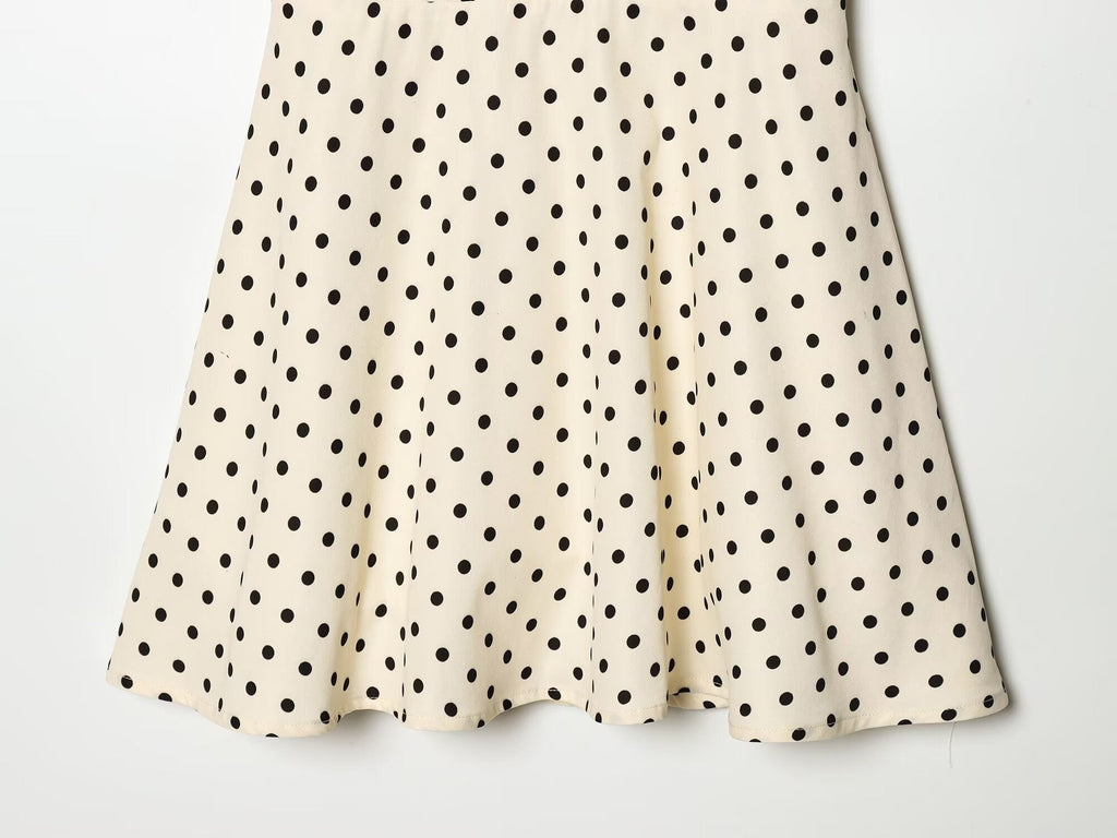 Women's bubble sleeve polka dot dress