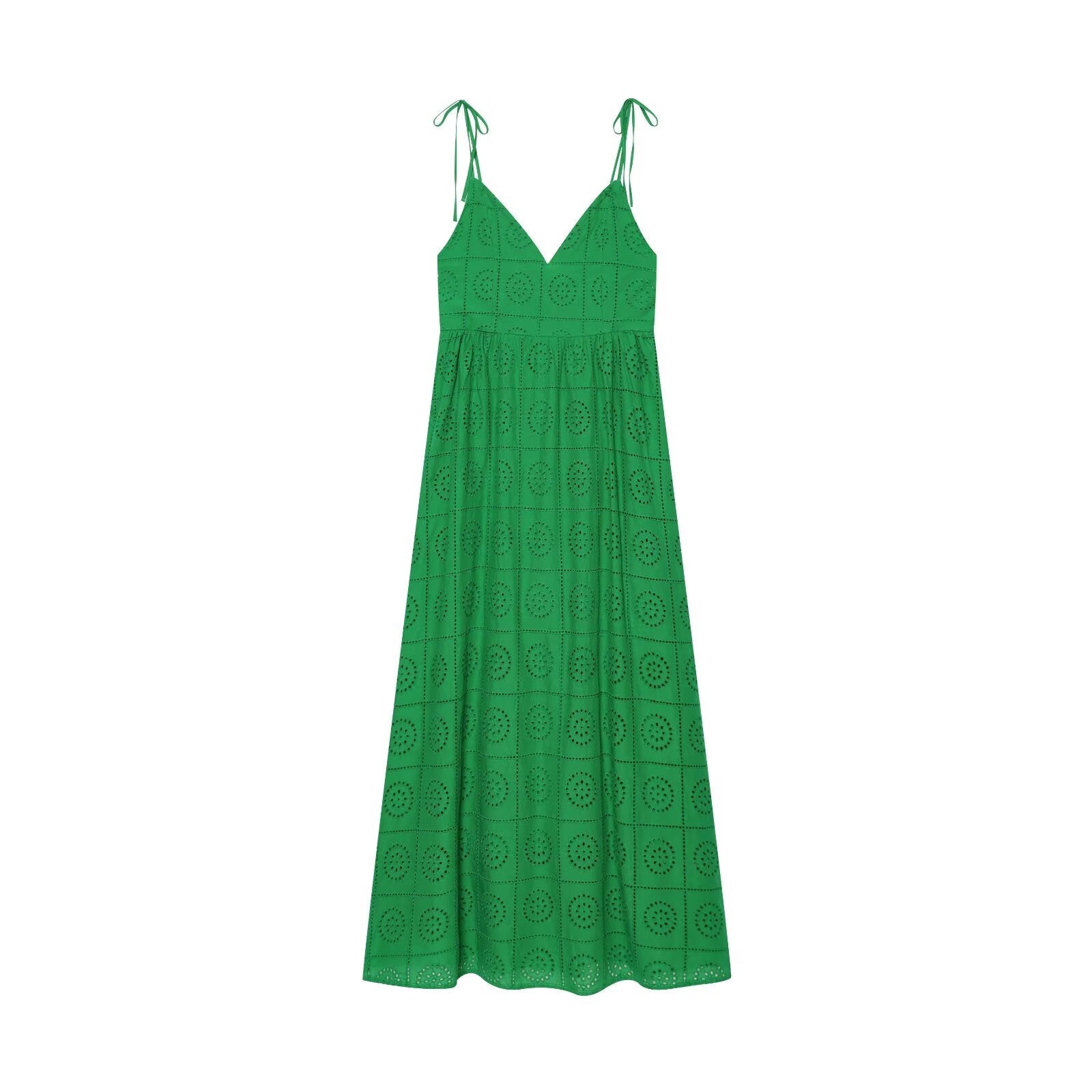 Women's hollowed out embroidered MIDI dress