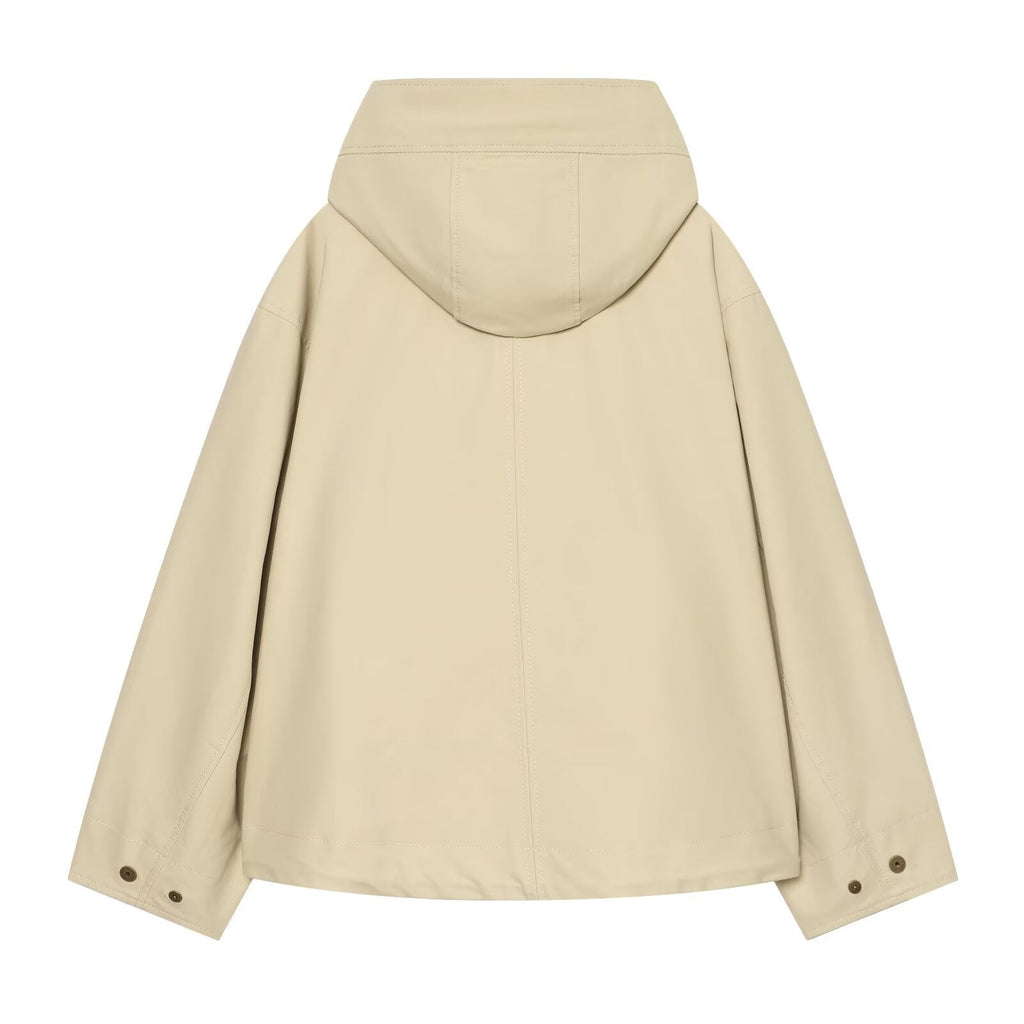 Women's loose hooded casual parka Coat