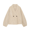 Women's waist cinched style double breasted jacket Coat