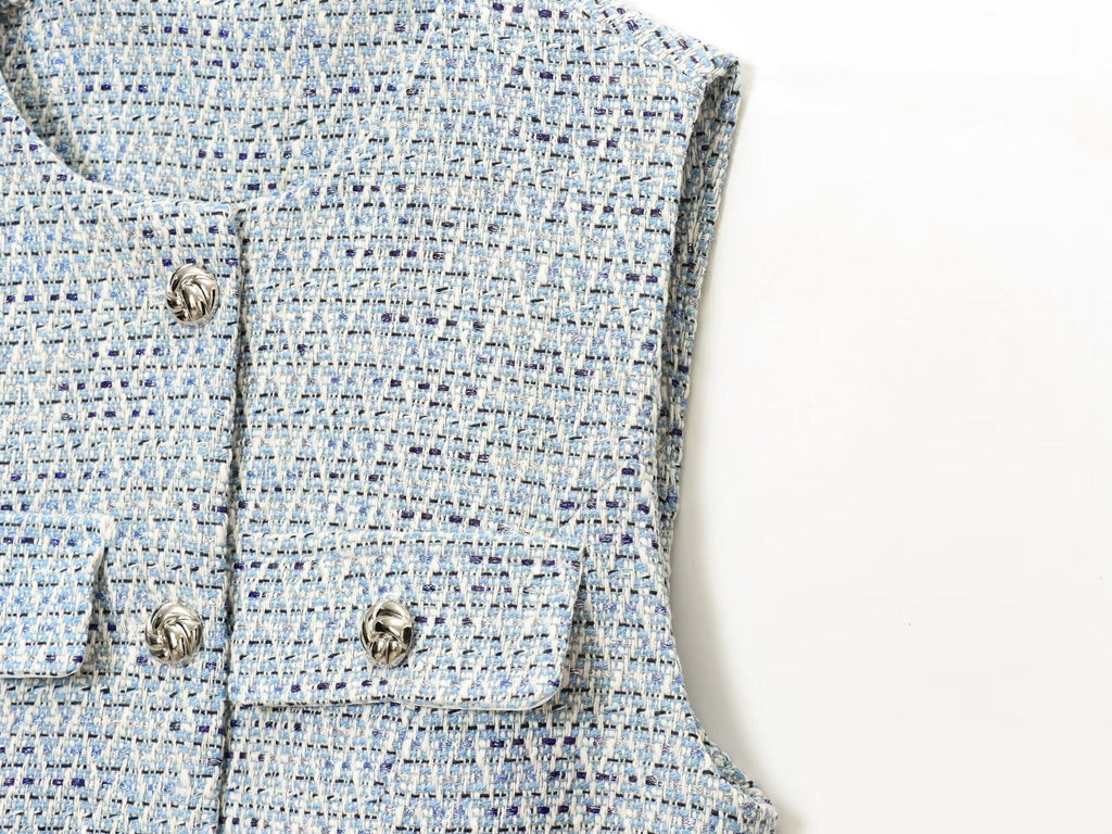 Women's with Belt bead decoration textured vest