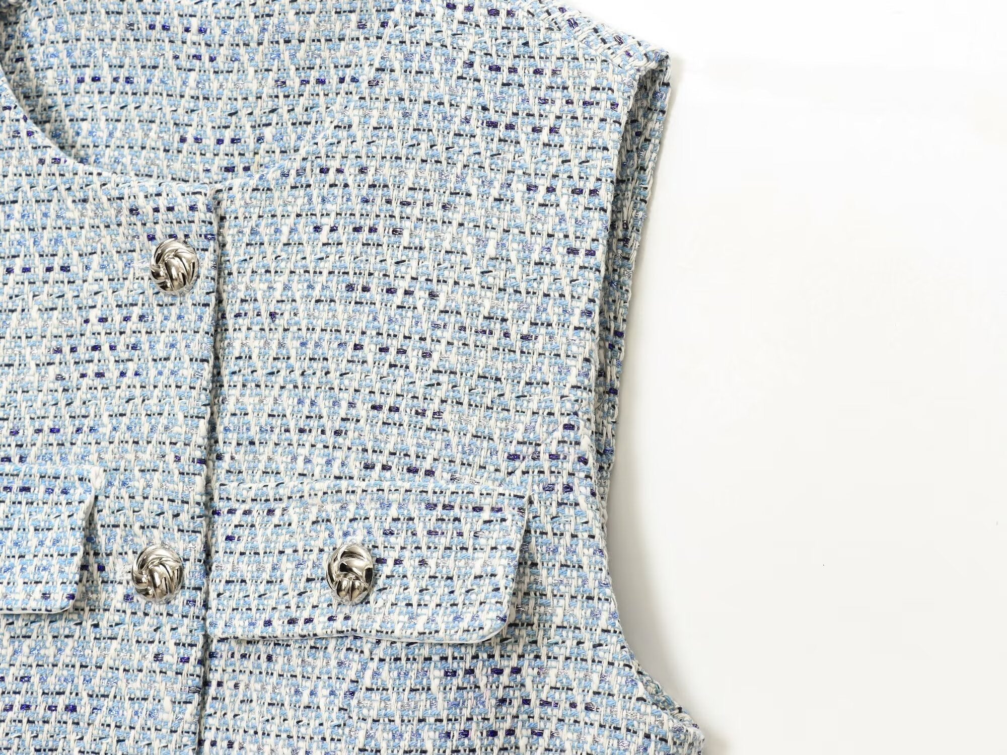 Women's with Belt bead decoration textured vest