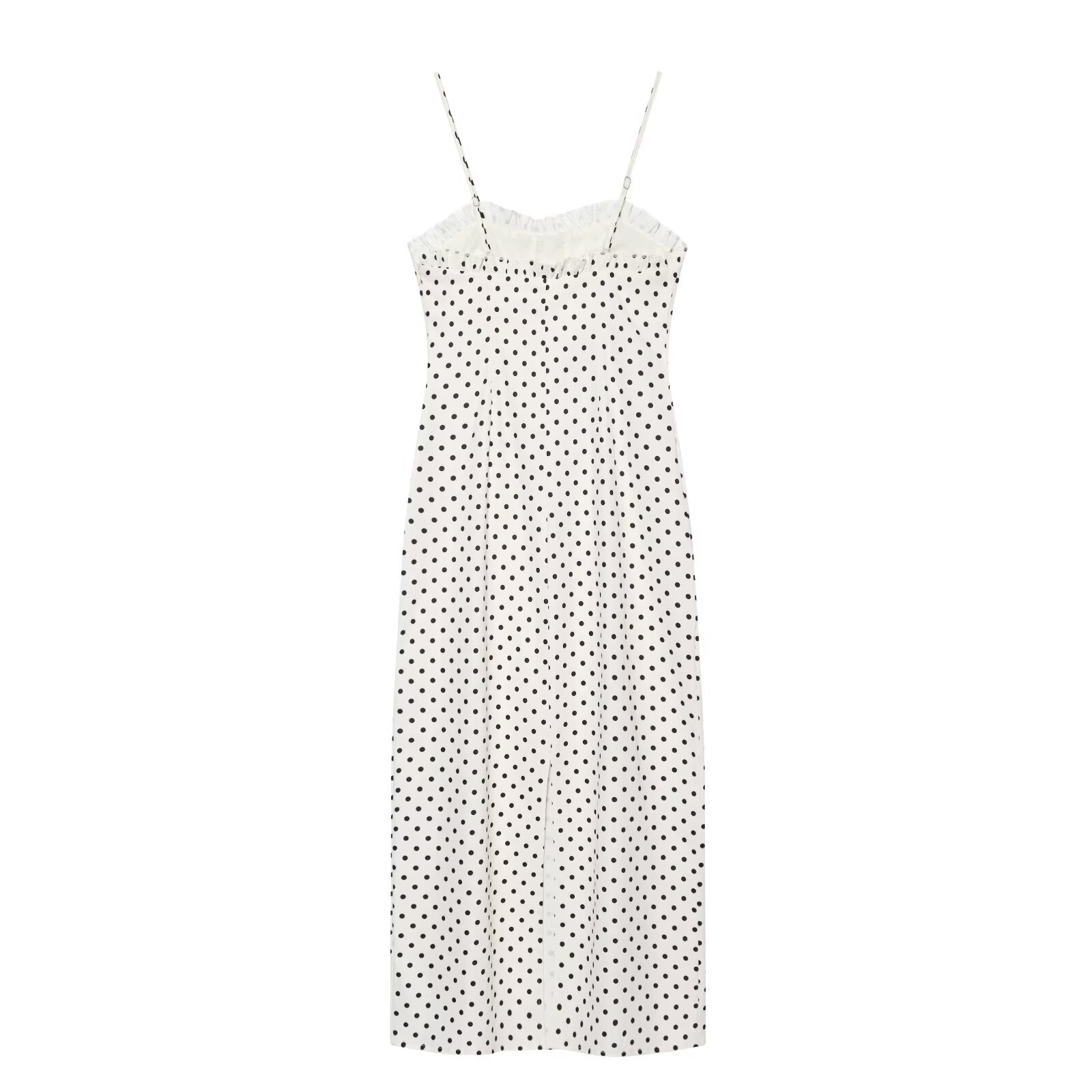 Women's tight corset style polka dot MIDI dress