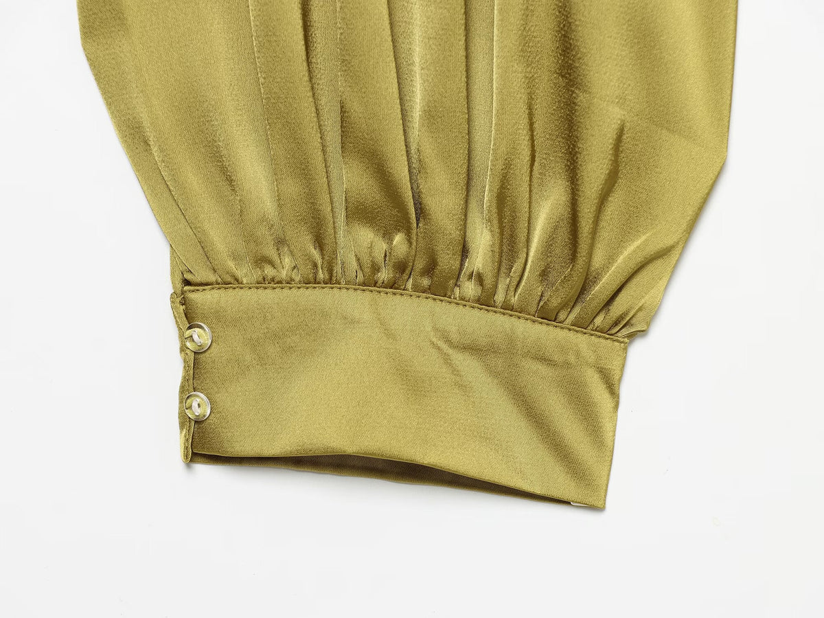 Women's casual satin textured lantern pants