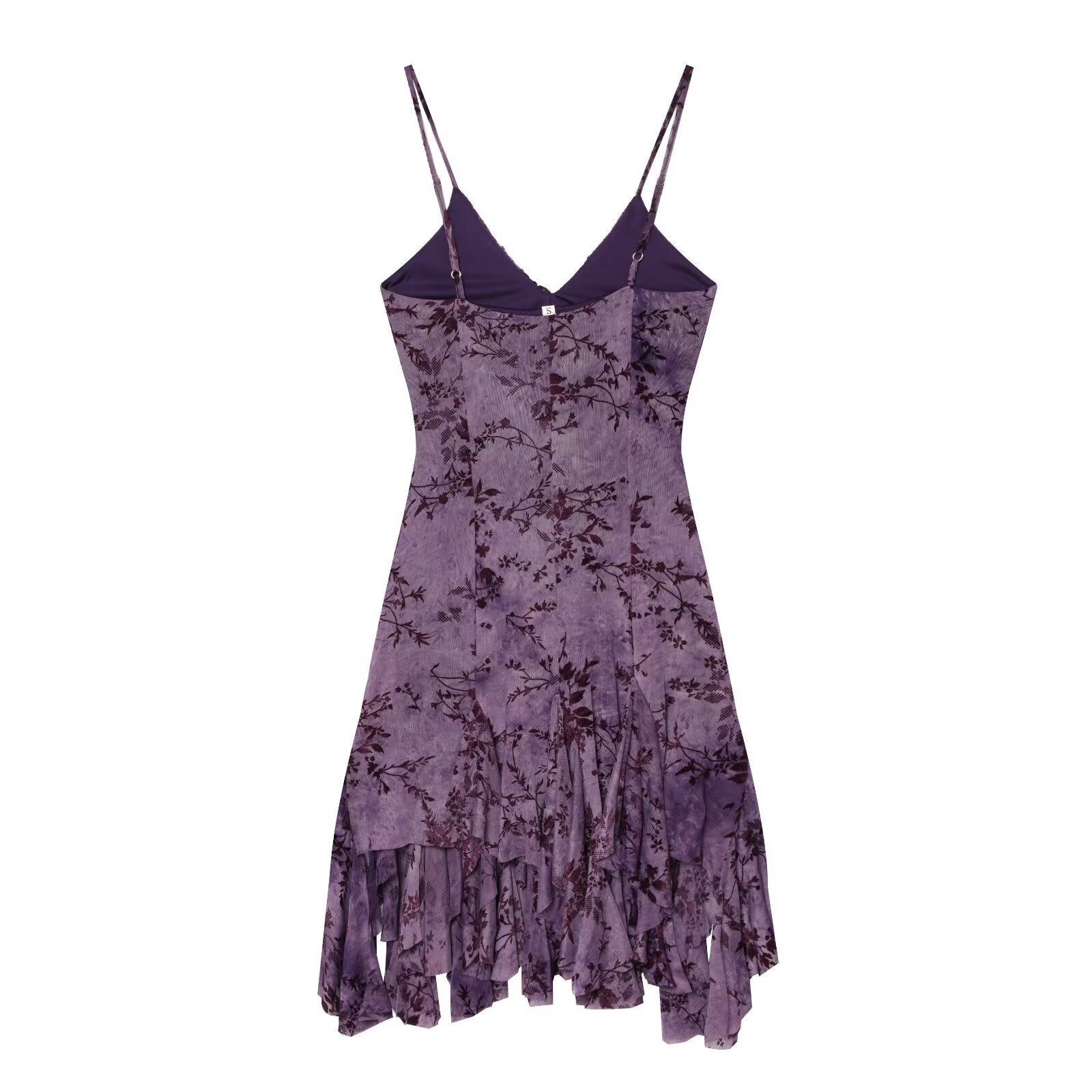 Women's layered decorative flocking tulle dress