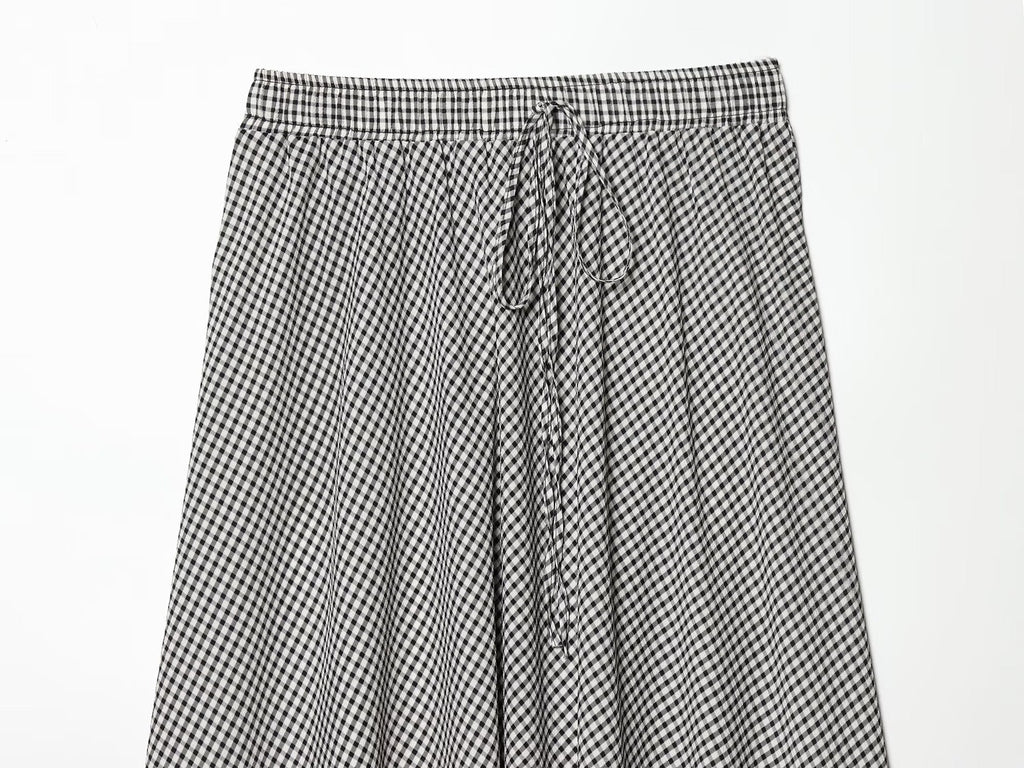 Women's casual plaid MIDI skirt
