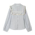 Women's metallic layered decorative striped shirt