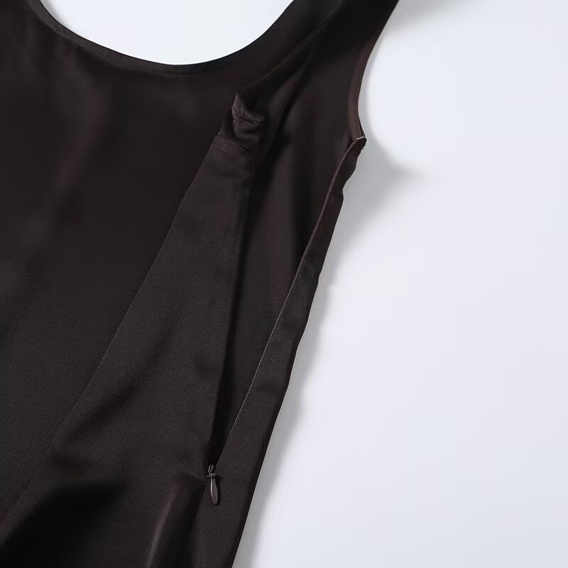 Women's lace hem sleeveless backless dress
