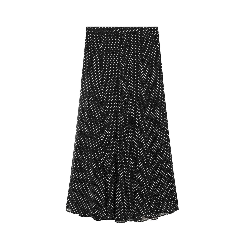 suit Women's 2 pieces bow decoration polka dot shirt+Skirts