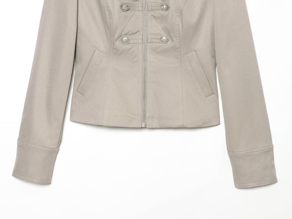 Women's double breasted waist cinched jacket Coat