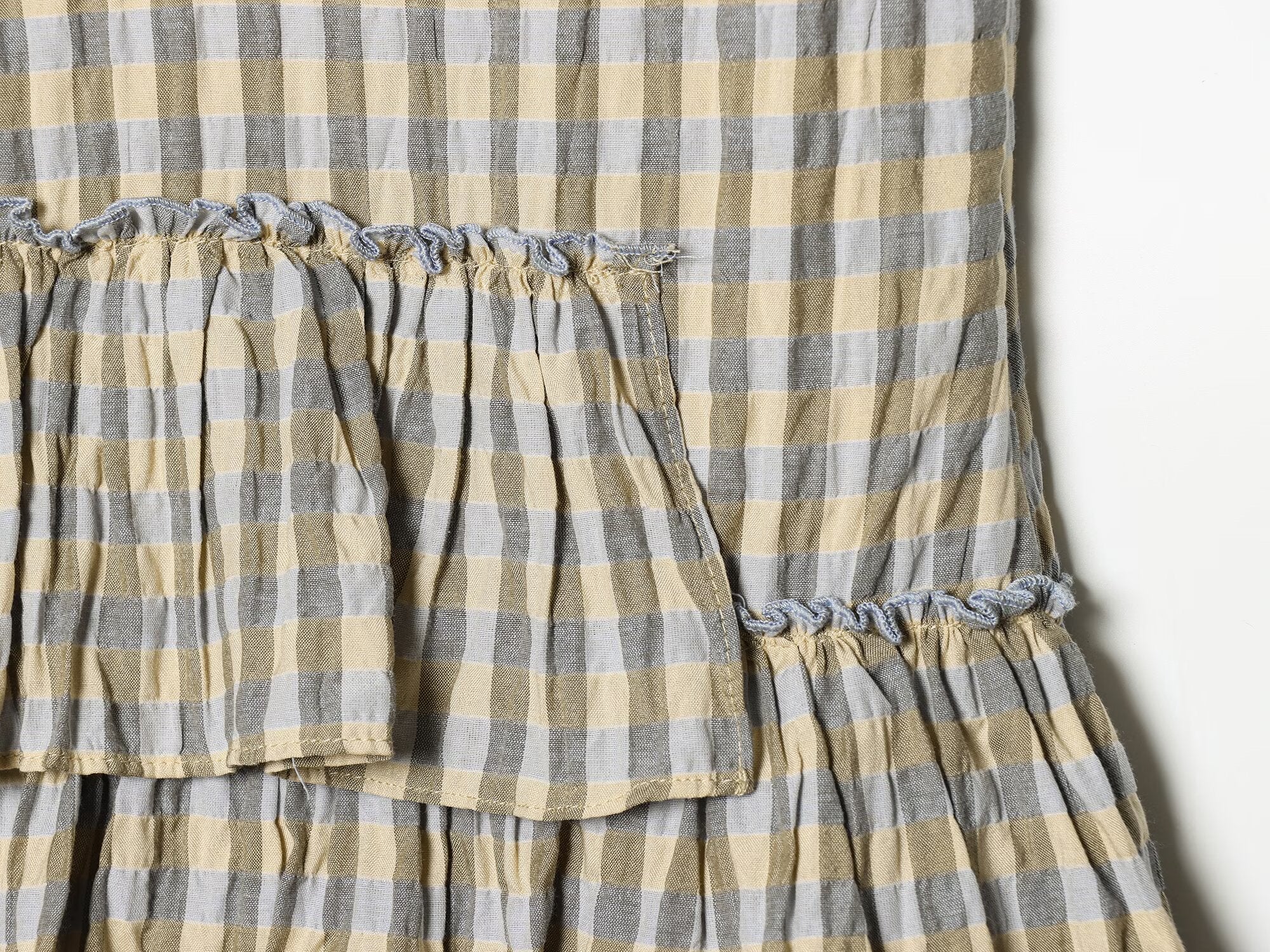 Women's layered decorative plaid suspender dress