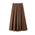 Women's chic fashion casual pleated A-line MIDI skirt