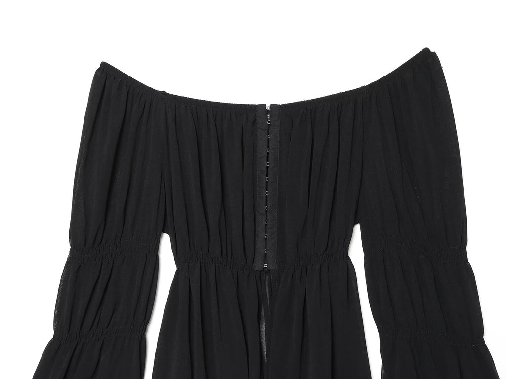 Women's lace patchwork off shoulder top