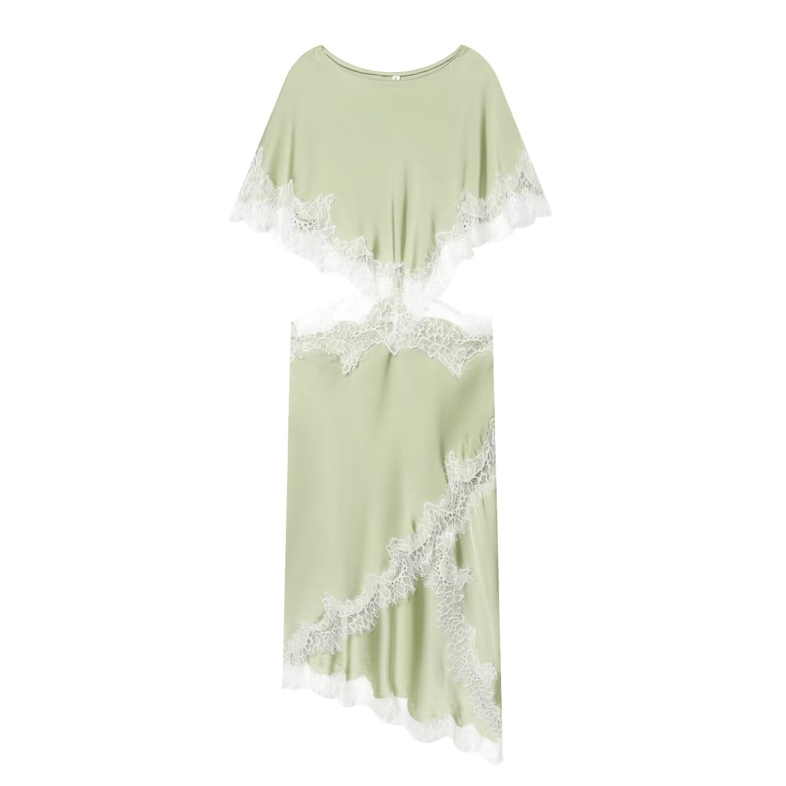 Women's opening design lace patchwork MIDI dress