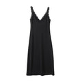 Women's 2025 new Fashion Lace Collar Sexy V-neck Midi Dress