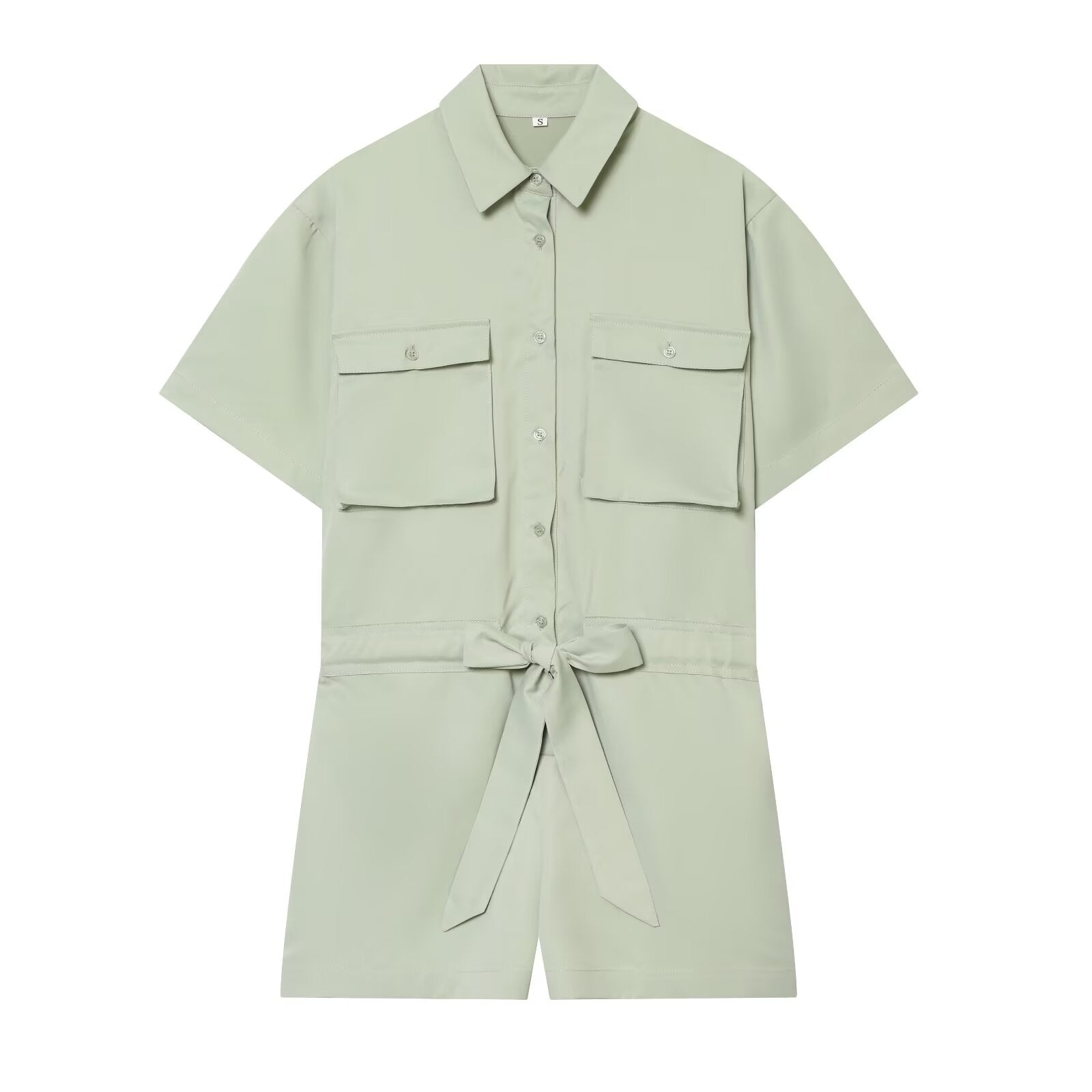Women's With Belt shirt style jumpsuit