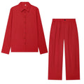 suit Women's 2 pieces casual linen blend shirt+Pants