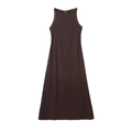 Women's slim linen blended MIDI dress