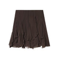 Women's asymmetrical ruffle edge draped mini skirt