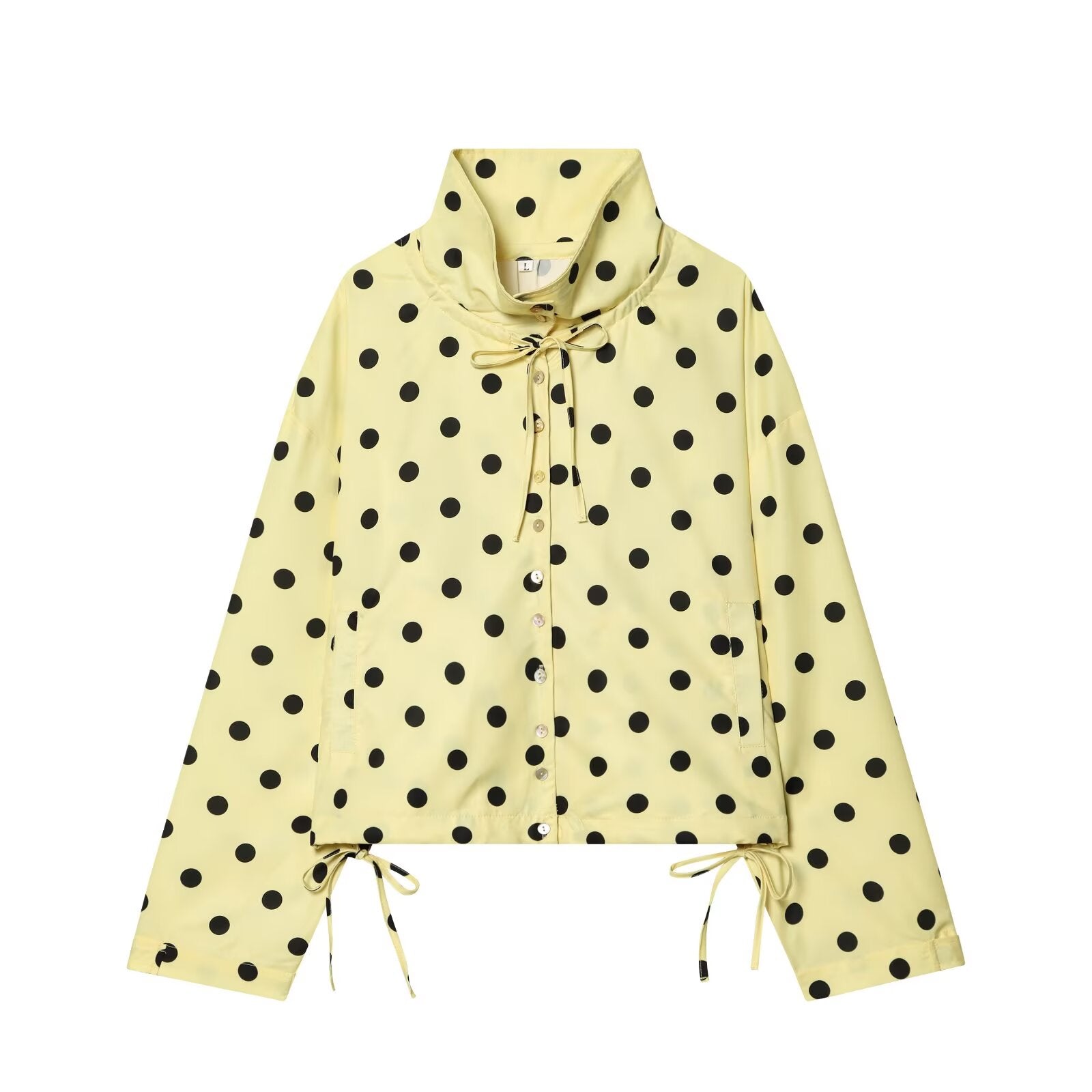 Women's bow decoration polka dot Coat