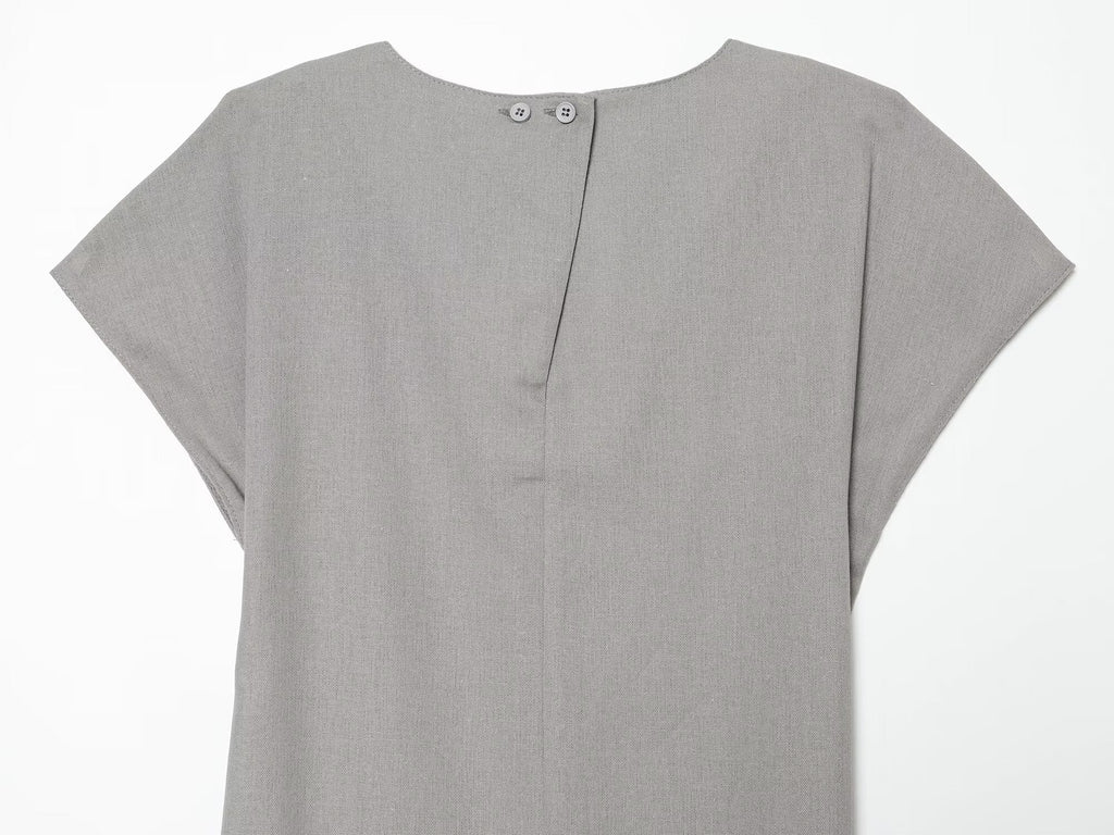 Women's O Neck linen blended MIDI dress
