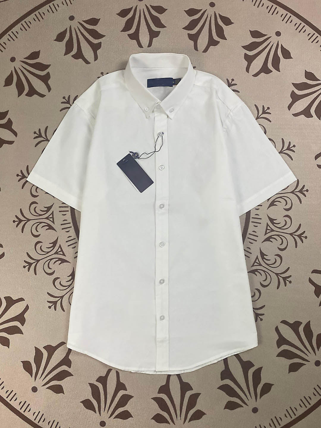 Men's and Women's New Fashion Casual Joker Cotton Twill Embroidered Short-sleeved Shirt