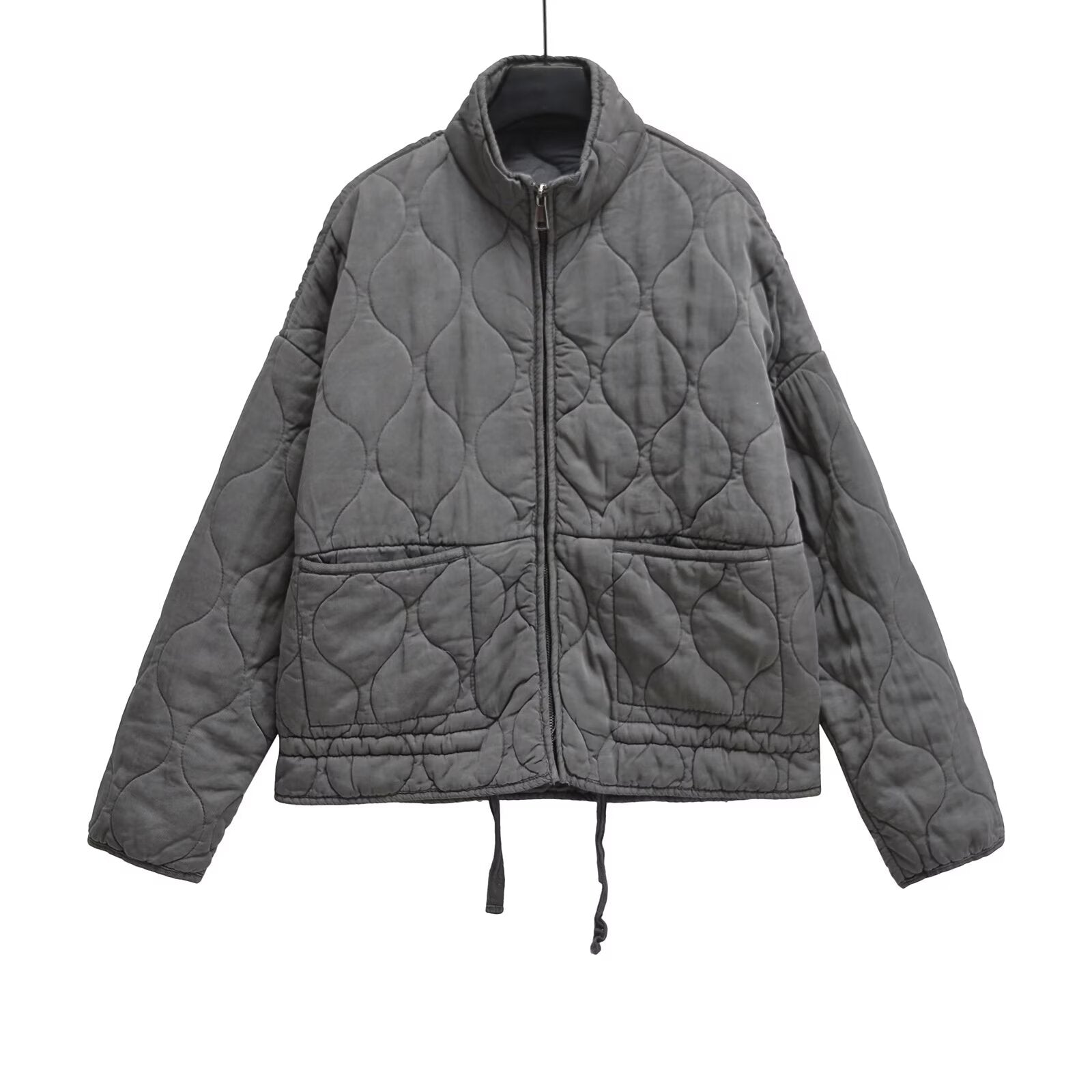 Women's loose standing collar warm cotton Coat
