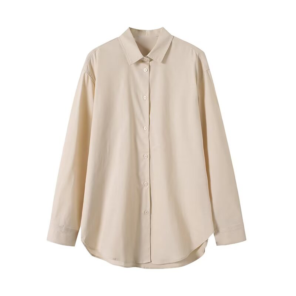 2026 Women's linen blend lapel long sleeved shirt