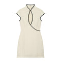 Women's contrasting color trimmed mini dress