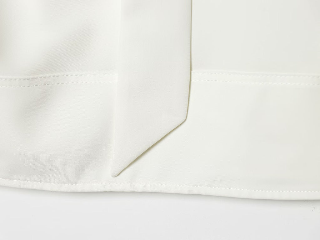 Women's lace up collar pleated shirt
