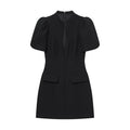 Women's O-Neck bubble sleeve mini dress