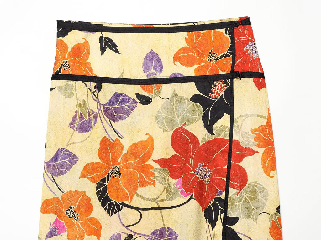 Women's floral printed sarong skirt