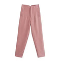 Woman Pants 2023 Chic Fashion Office Wear Pants For Women Vintage High Waist Zipper Fly Female Ankle Trousers Mujer