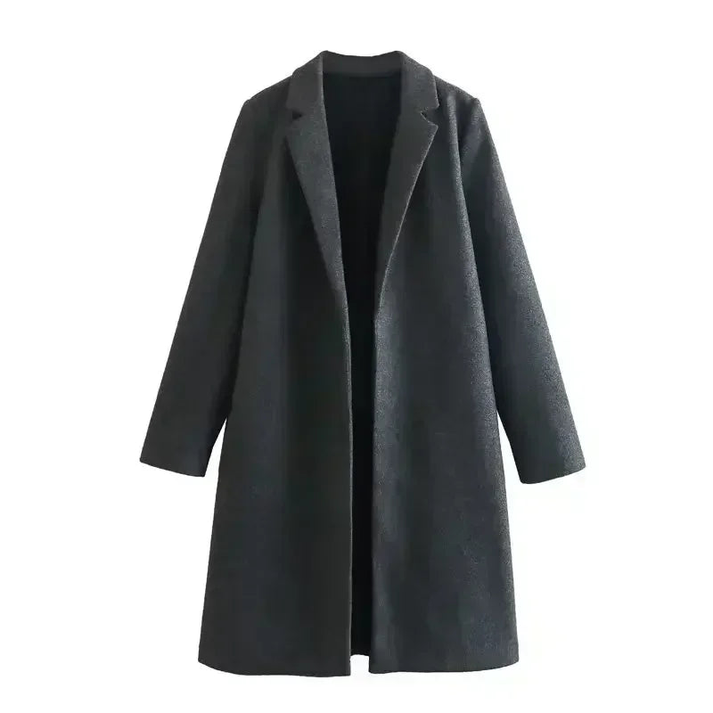 Women 2023 winter New Fashion Multi-Color Woolen Jacket Coat Vintage Long Sleeve Female Outerwear Chic Tops
