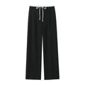Women's new Fashion double-layer waist strap design casual versatile wide leg pants retro side pocket zipper women's pants