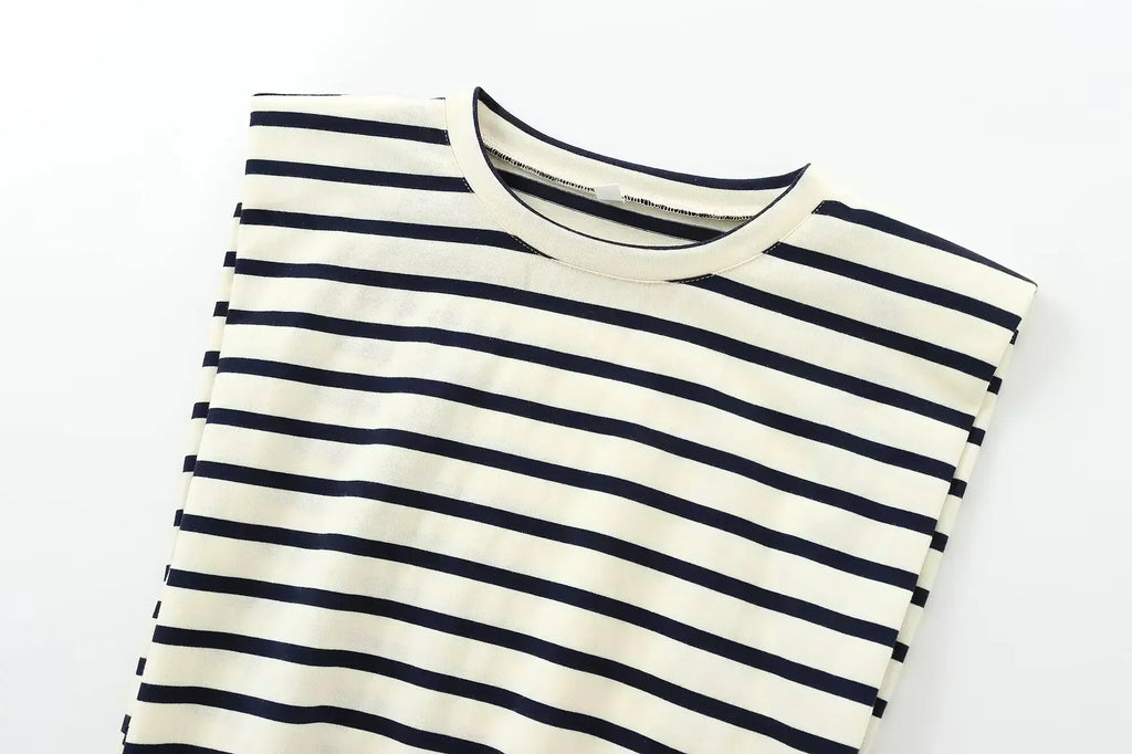 Women's 2024 New Fashion Splicing O Neck Satin Striped Midi Dress Retro Sleeveless Women's Dress Mujer