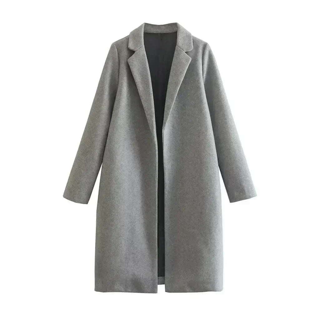 Women 2023 winter New Fashion Multi-Color Woolen Jacket Coat Vintage Long Sleeve Female Outerwear Chic Tops