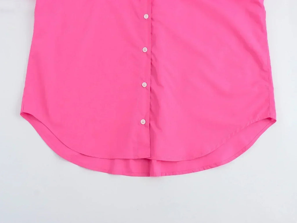 Women's 2024 New Fashion Loose Basic Style Casual Poplin Shirt Retro Long Sleeve Button up Women's Shirt Unique Top
