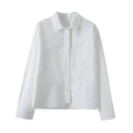 Women's new fashion Interior style patchwork short long sleeved shirt