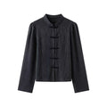 Women's O Neck striped rope button shirt