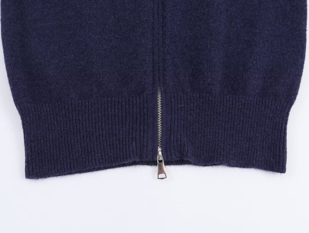 Women's new casual hooded zipper sweatshirt