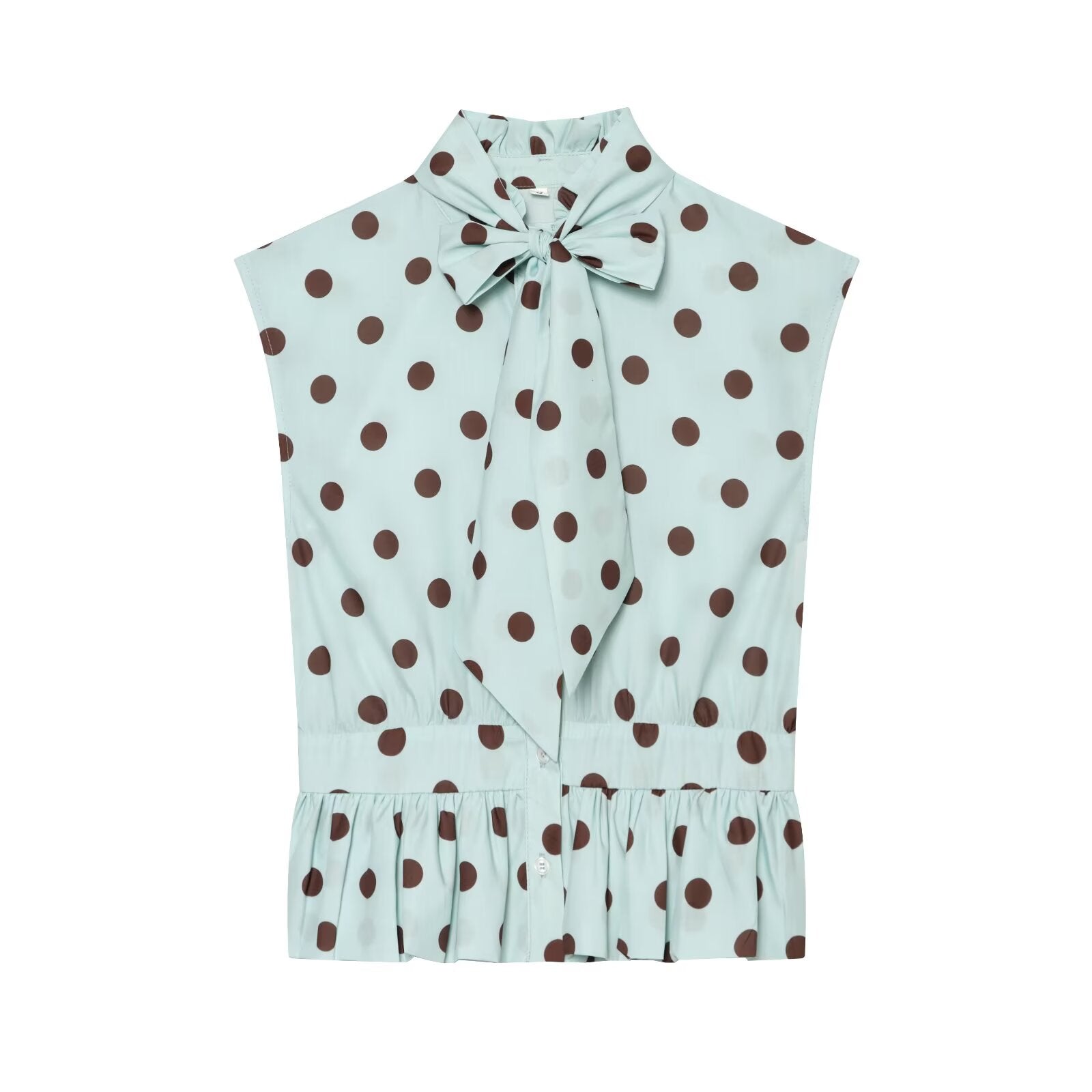 Women's polka dot bow sleeveless shirt