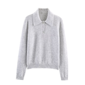 Women's casual long sleeved knitted polo shirt