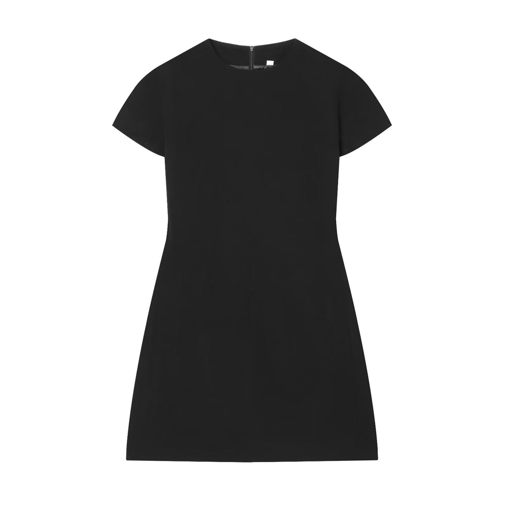 Women's slim O Neck short sleeved mini dress