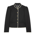 Women's slim contrasting color trimmed Blazer Coat