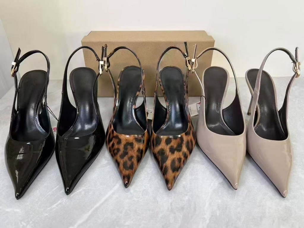 2026 women's new fashion pointed back strap stiletto heels