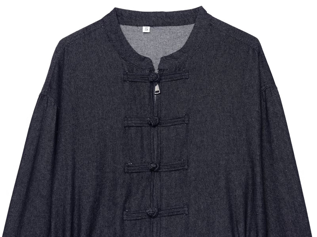 Women's rope knot decorative denim jacket